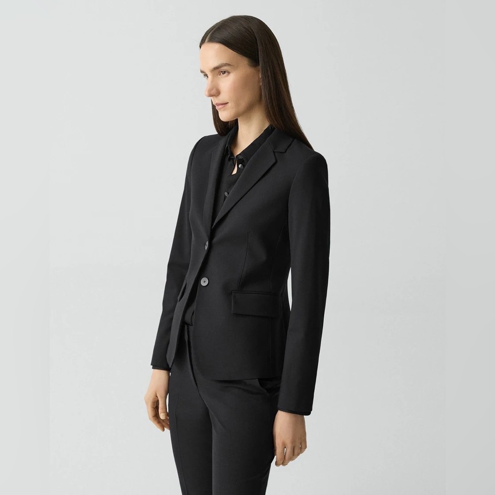 Theory Black Women's Tailored Two-Button Blazer